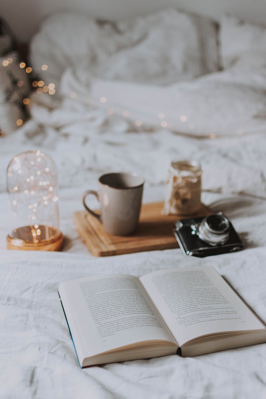 opened white book